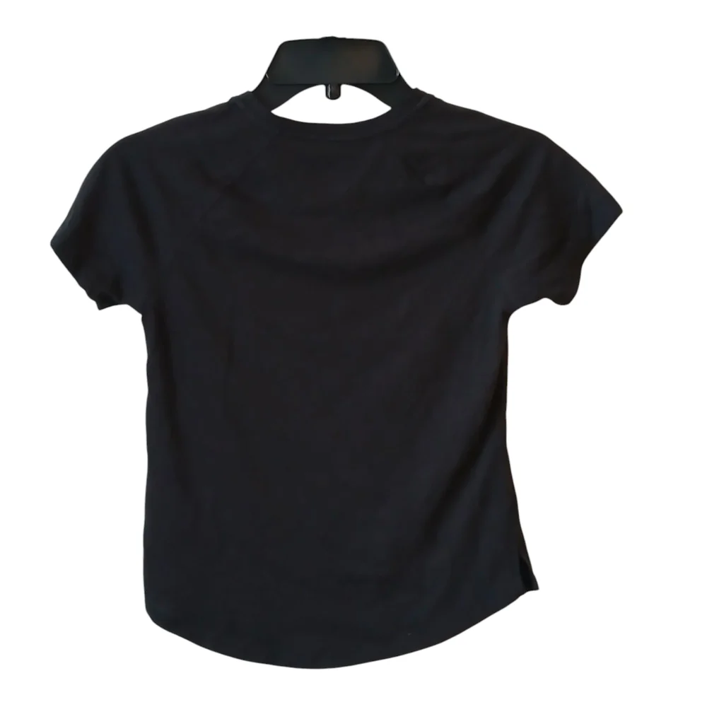 Girls Black T-Shirt with Colorful 'Focus' Print Size Medium